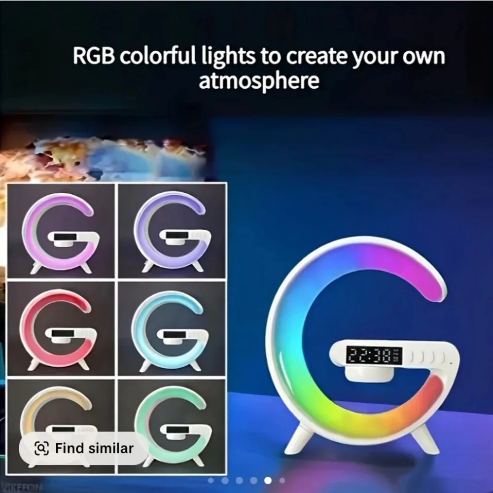 Multicolor LED Clock with Wireless Charging - Picture 9 of 10